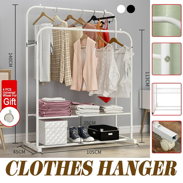 Gray Hanger storage Expandable Rotating storage rack Stackable Multipurpose Pantry Bedroom Bathroom Storage Racks Living room bedroom storage rack hanger Clothes storage 
